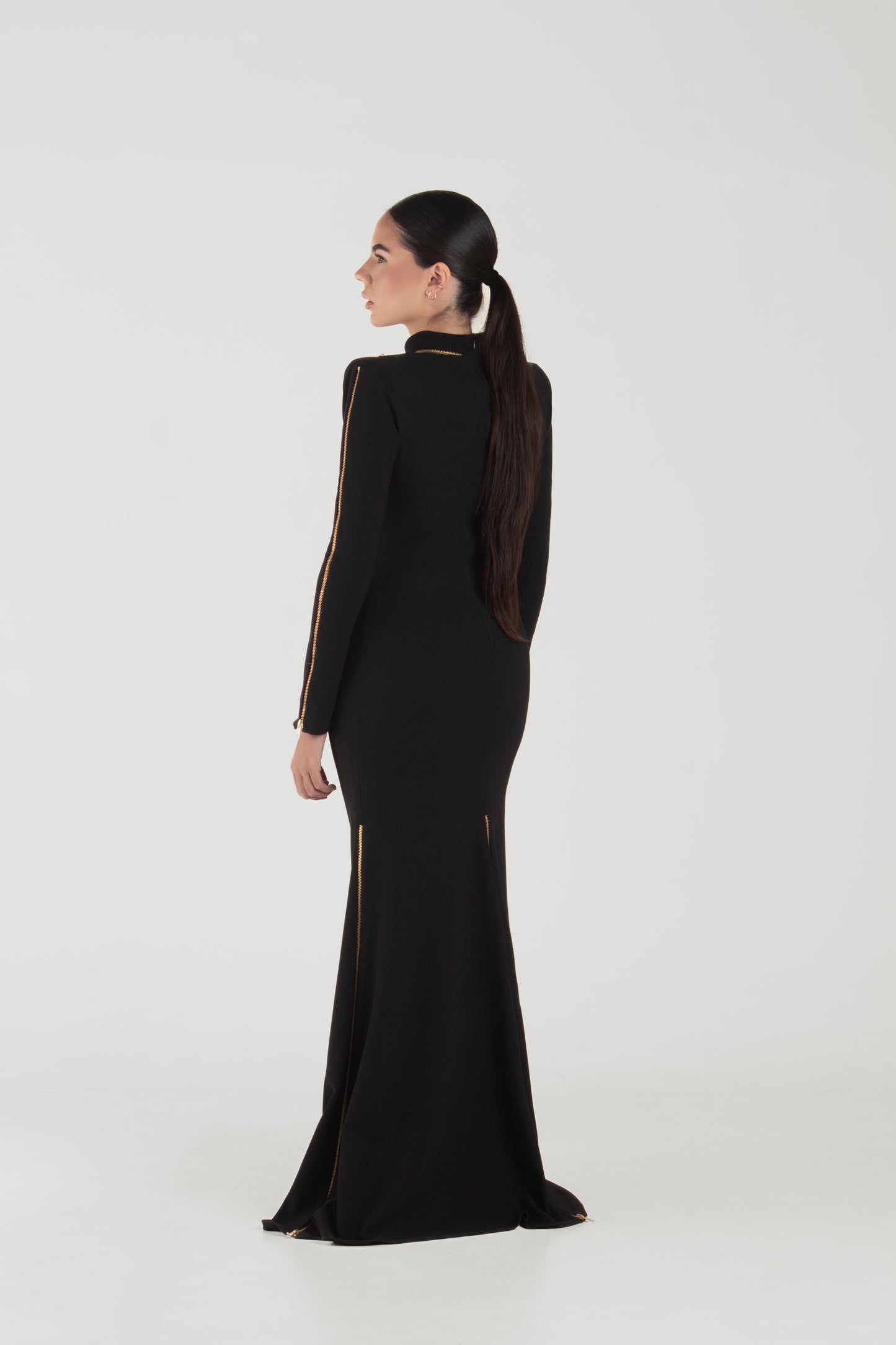 Rina Black Long Sleeve Dress