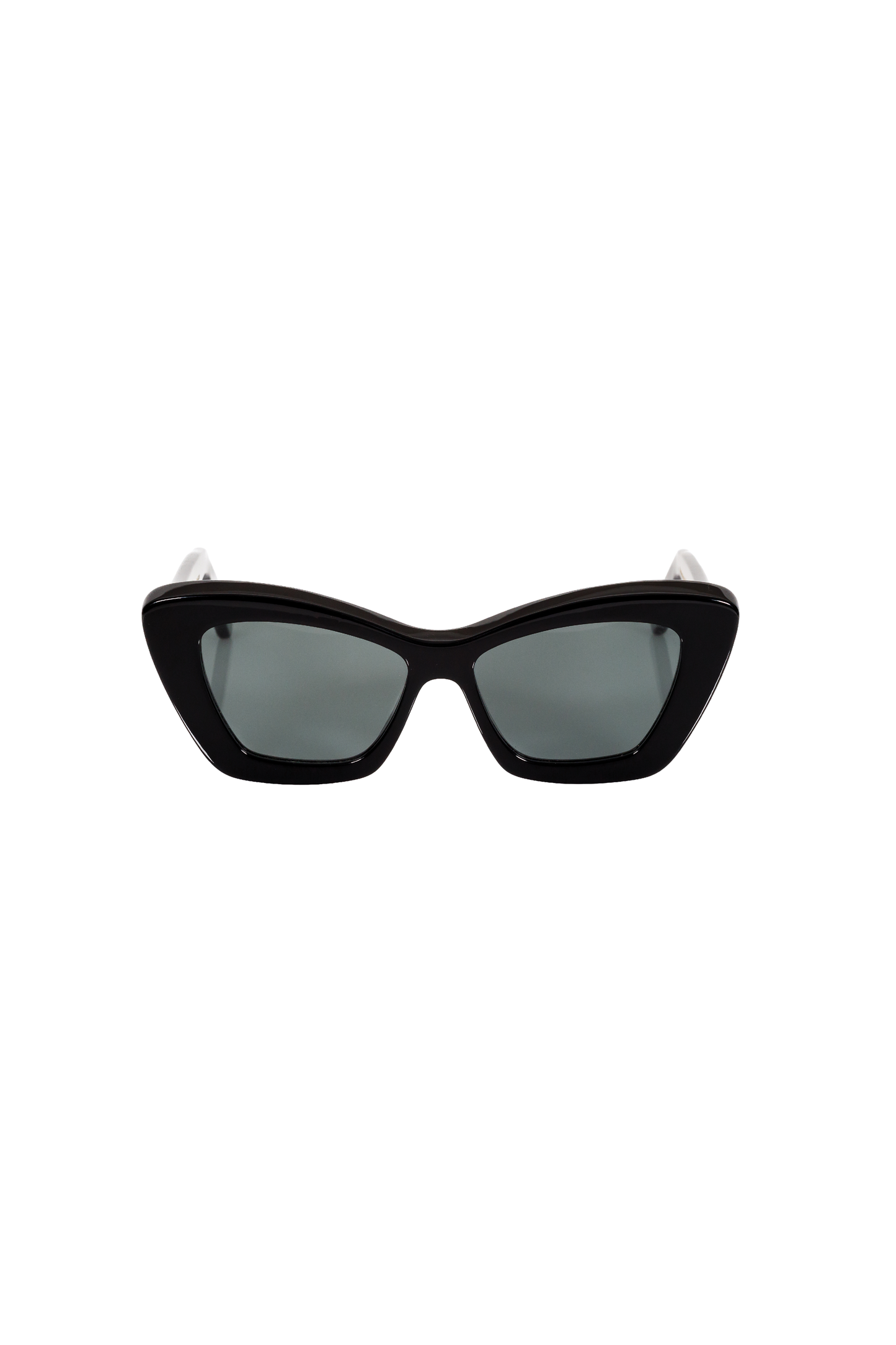 Cat-Eye Sunglasses in Black, Black Lenses